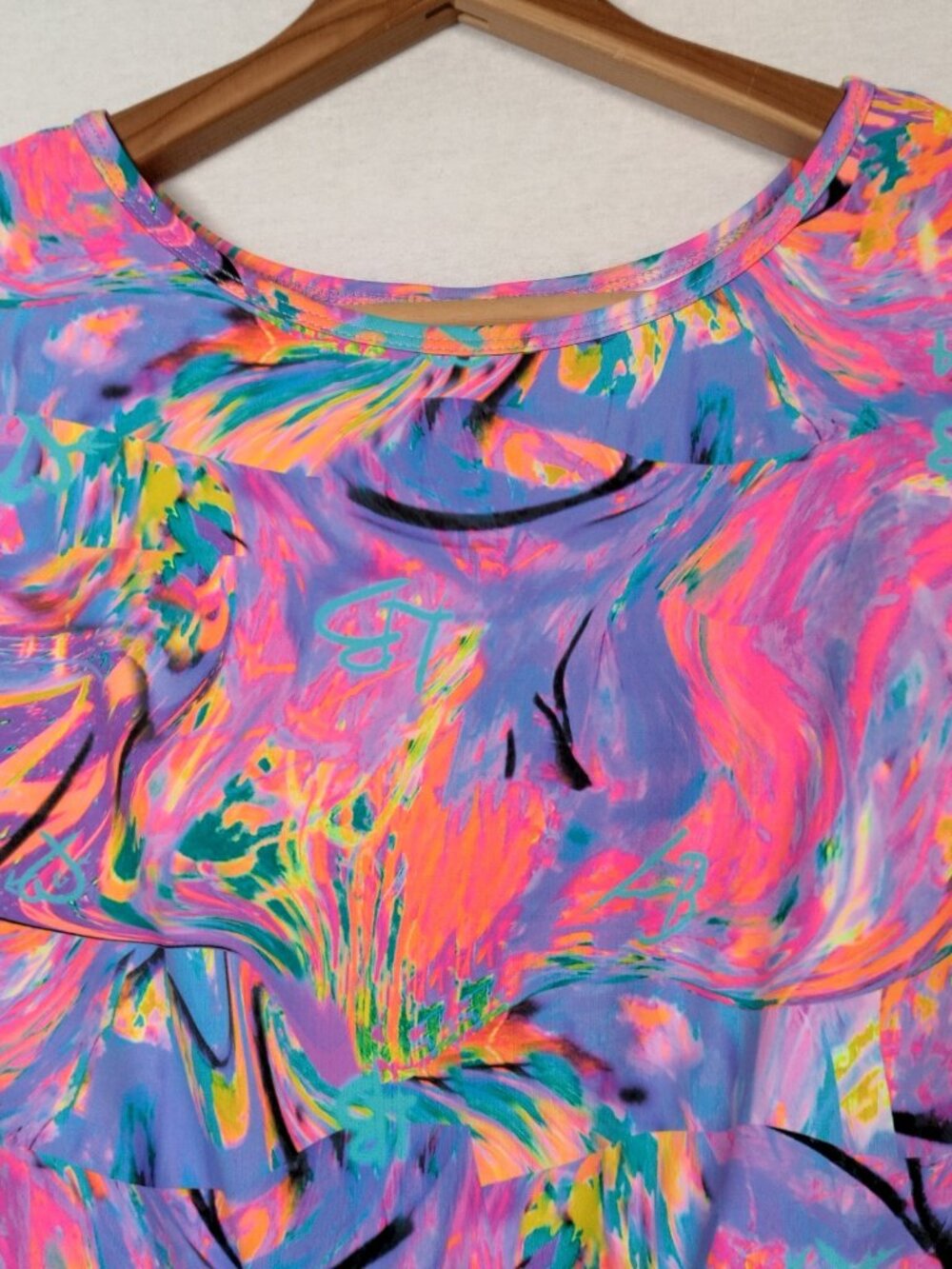 Lisa Blue Call Of The Whale Dress AUS UK 14 US 10 Beach Ruffle Psychedelic Swirl - Picture 13 of 16